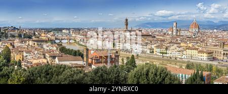 Panoramic view over the city of Florence, Tuscany Italy Stock Photo