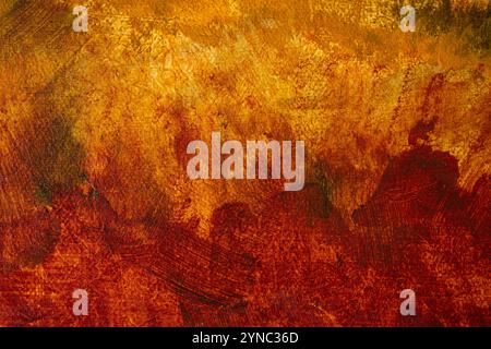Warm textured background of a hand painted acrylic painting. Stock Photo