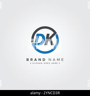 Vector Template for Initial Letter DK Logo - Elegant Monogram Logo for Alphabet D and K Stock Vector