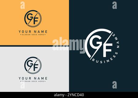 Vector Template for Initial Letter GF Logo - Elegant Monogram Logo for Alphabet G and F Stock Vector