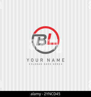 Abstract Letter BL Logo - Initial Monogram Template for Alphabet B and L Stock Vector