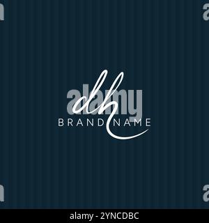 DH Handwritten Signature logo - Vector Logo Template for Beauty, Fashion and Photography Business Stock Vector