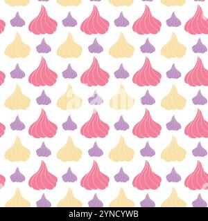 French meringue cookies seamless pattern. Stock Vector