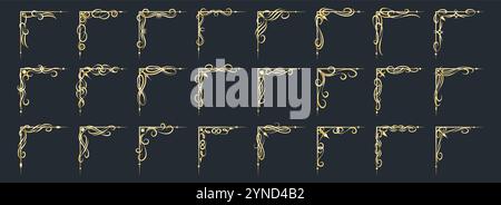 Vintage decorative golden corners Stock Vector