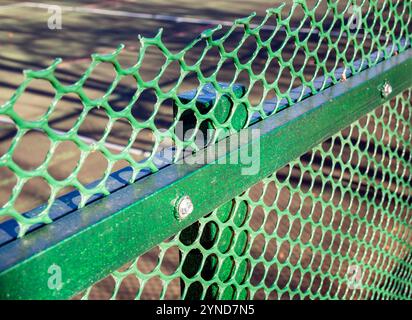 Using plastic mesh as fencing Stock Photo