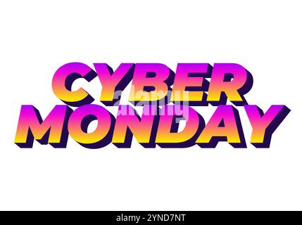 Cyber monday. Text effect design in 3 dimensions look, good for social media ads Stock Vector