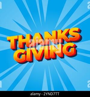 Thanksgiving text effect design for social media ads Stock Vector