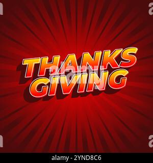 Thanksgiving text effect design for social media ads Stock Vector