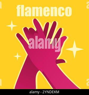 Hands clapping in Spanish flamenco style poster Stock Vector