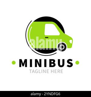 icon of minibus. Delivery van. Transport linear style icon. Stock Vector