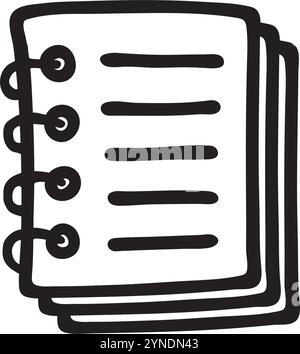 Doodle Notepad icon handdrawn with ink pen Stock Vector