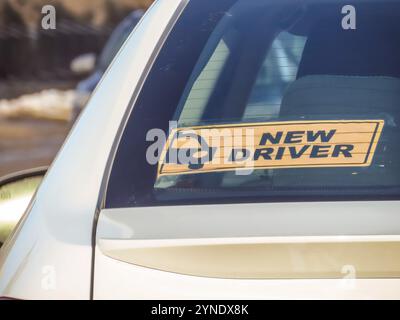 Calgary, Alberta, Canada. Mar 6, 2024. A close-up of a sign reading Stock Photo