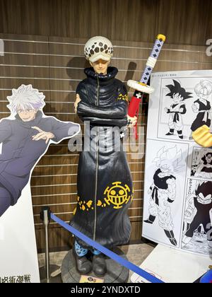 Kita Ward, Osaka, Japan. Dec 24, 2023. A Human Size Model of One Piece Anime, Grandista Nero, Trafalgar D. Water Law Surgeon of Death Stock Photo