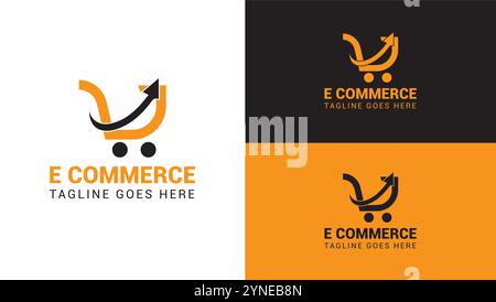 E Commerce logo, Marketing logo, business logo creative Stock Vector