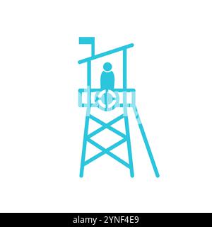 Beach  Lifeguard tower icon. Isolated on white background. From blue icon set. Stock Vector
