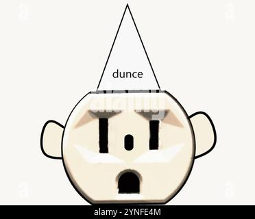 electric socket face with dunce cap Stock Vector