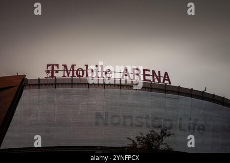 LAS VEGAS - AUGUST 21, 2024: T-Mobile Arena in Las Vegas, Nevada, an architectural landmark and major venue for sports and entertainment events. Stock Photo