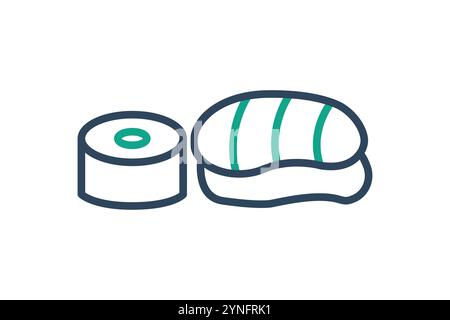 Sushi icon. line icon style. icon related to meal. meal elements vector illustration Stock Vector