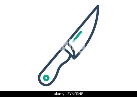 Knife icon. line icon style. icon related to kitchen appliances. meal elements vector illustration Stock Vector