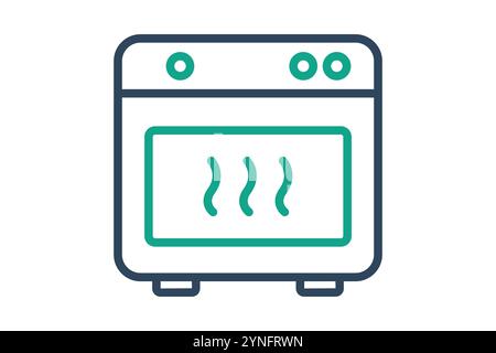Oven icon. line icon style. icon related to kitchen utensils. meal elements vector illustration Stock Vector