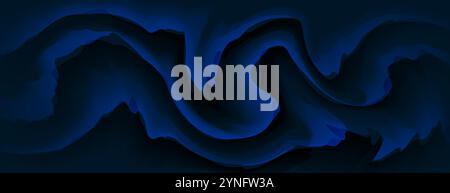 dark blue background with abstract wave texture Stock Vector