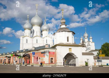 ROSTOV VELIKY, RUSSIA - JULY 19, 2017: A view of Assumption Cathedral from Cathedral Square in the sunny July afternoon Stock Photo