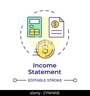 Income statement multi color concept icon Stock Vector