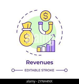 Revenues multi color concept icon Stock Vector