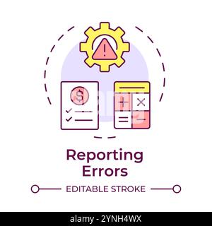 Reporting errors multi color concept icon Stock Vector
