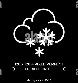 Snow white linear icon for dark theme Stock Vector