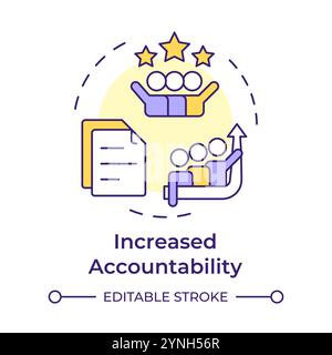 Increased accountability multi color concept icon Stock Vector