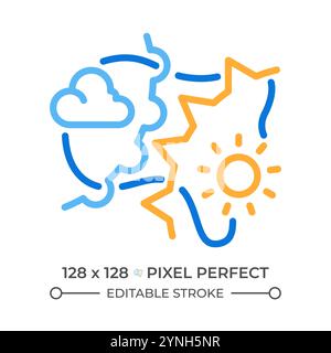 Weather fronts two color line icon Stock Vector