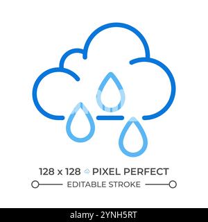 Rain two color line icon Stock Vector