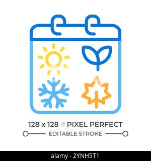 Seasonal cycle two color line icon Stock Vector