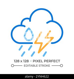 Storm two color line icon Stock Vector