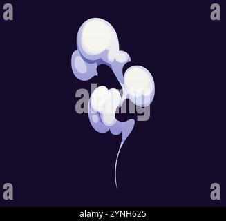Puff Sound Effect White smoke puffs with cloud and comic effects for cartoon action ...