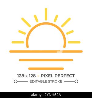 Sunrise two color line icon Stock Vector