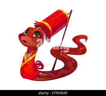Year of the Snake Holding a Lantern 2025 Isolated Stock Vector Image ...