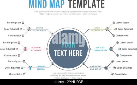 Absrtact mind map template, business infographics, vector eps10 illustration Stock Vector