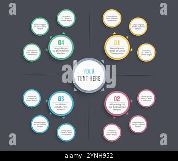 Absrtact mind map template, business infographics, vector eps10 illustration Stock Vector