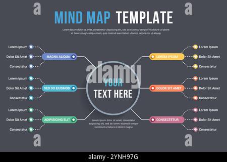 Absrtact mind map template, business infographics, vector eps10 illustration Stock Vector