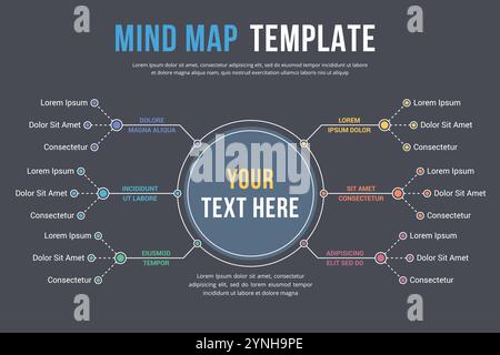 Absrtact mind map template, business infographics, vector eps10 illustration Stock Vector
