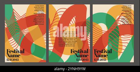 Eye-Catching Vintage Abstract Poster Pack. vintage abstract poster set vector illustration Stock Vector