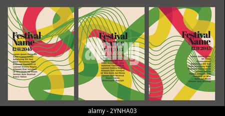 Elegant Geometric Vintage Abstract Posters. vintage abstract poster set vector illustration Stock Vector