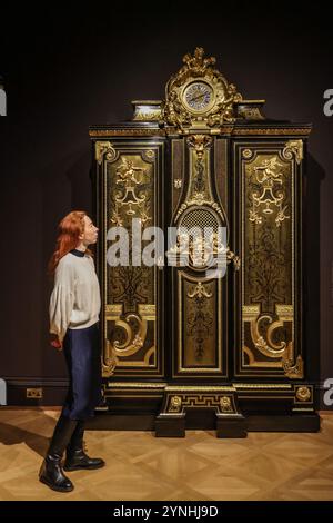 London, UK. 26th Nov, 2024. Attributed to André-Charles Boulle, movement by Pierre Gaudron Wardrobe 1715 For the first time, the Wallace Collection is bringing together its clocks by one of history's greatest designers and cabinetmakers, André-Charles Boulle (1642-1732), in a display that explores the art and science of timekeeping. 27 November 2024 - 2 March 2025. Credit: Paul Quezada-Neiman/Alamy Live News Stock Photo