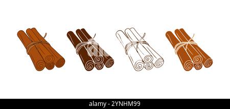 Cinnamon sticks icon symbol template for graphic and web design collection logo . Vector illustration Stock Vector