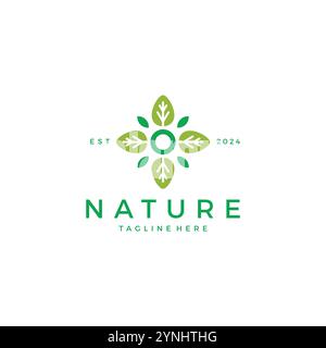 Nature Leaf Logo Design. Organic Symbol Design. flower leaf logo Stock Vector