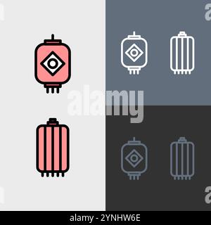 Chinese lantern - clean and modern chinese or chinese new year icon. Stock Vector