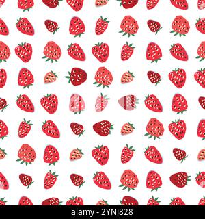A Strawberry Seamless Pattern is perfect for creating Fresh and Exciting Designs. Food background Stock Vector
