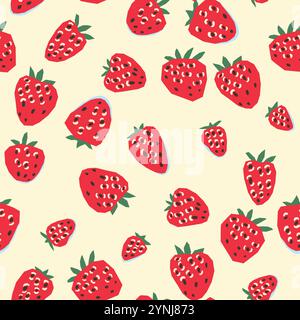 A Strawberry Seamless Pattern is perfect for creating Fresh and Exciting Designs. Food background Stock Vector